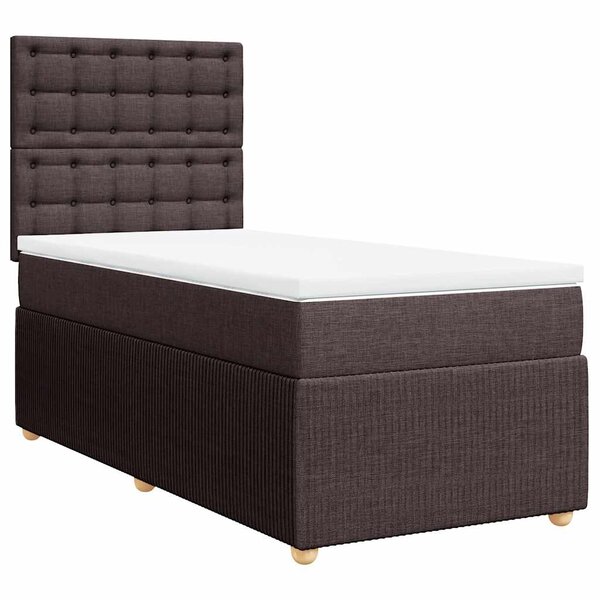vidaXL Sommier à lattes de lit avec matelas Marron foncé 100x200 cm