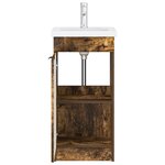 vidaXL Meuble de salle de bain avec évier Chêne fumé 42 x 40 x 84 5 cm