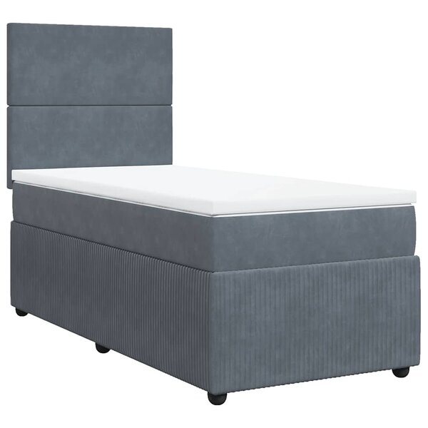 vidaXL Sommier à lattes de lit et matelas Gris foncé 90x190 cm Velours