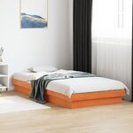 vidaXL Cadre de lit à LED sans matelas 100x200 cm bois massif