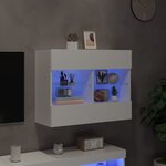 vidaXL Meuble TV mural avec lumières LED blanc 78 5x30x60 5 cm