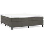 vidaXL Sommier à lattes de lit et matelas Gris foncé 160x200cm Velours