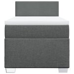 vidaXL Sommier à lattes de lit avec matelas Gris foncé 100x200cm Tissu