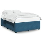 vidaXL Cadre de lit bleu 140x200 cm velours