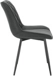 Lot de 2 chaises de salle à manger chaises de cuisine assise en tissu pied en métal anthracite 19_0000187