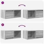 vidaXL Meubles TV 2 Pièces sonoma gris 60x31x25 5 cm bois d'ingénierie