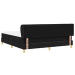 vidaXL Lit à ressorts avec matelas Noir 180 x 200 cm tissu
