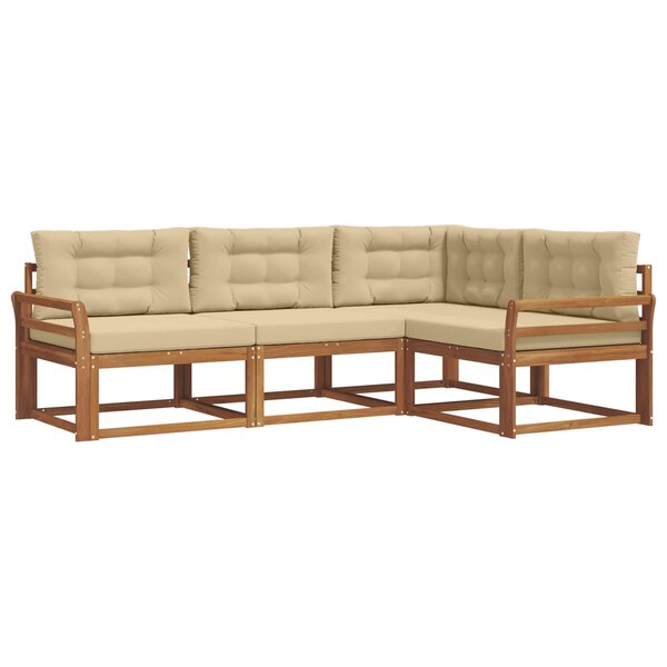 vidaXL Ensemble de canapés d'extérieur 4 pc Naturel et Beige