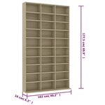 vidaXL Armoire à CD Chêne sonoma 102x16x177 5 cm Bois d'ingénierie
