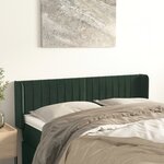 vidaXL Tête de lit avec oreilles Vert foncé 147x16x78/88 cm Velours