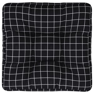 vidaXL Coussin de palette motif à carreaux noir 60x60x12 cm tissu