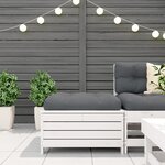 vidaXL Repose-pied de jardin avec coussin blanc bois de pin massif