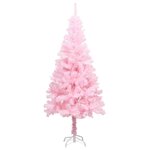 vidaXL Sapin de Noël artificiel pré-éclairé et support rose 150 cm PVC