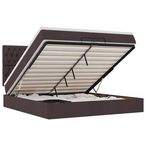 VidaXL Cadre de lit ottoman avec matelas marron foncé 200x200 cm tissu