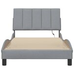 vidaXL Cadre de lit sans matelas Hanko gris clair 100x200 cm tissu