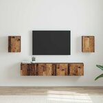 vidaXL Meuble TV mural Montage mural 2 Pièces Bois Ancien 30 x 31 x 40 cm