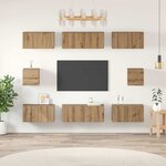 vidaXL Ensemble meuble TV 8 Pièces Chêne artisanal Bois d'ingénierie