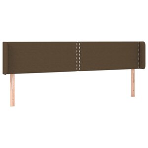 vidaXL Tête de lit avec oreilles Marron Foncé 203x16x78/88 cm Tissu