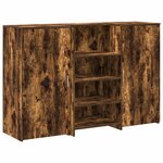 vidaXL Bureau de réception chêne fumé 155x50x103 5cm bois d'ingénierie