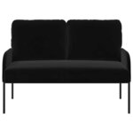 vidaXL Canapés avec coussin 110cm Noir Contreplaqué