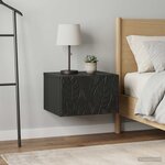 vidaXL Table d'appoint murale 2 pc Noir 34 5 x 33 x 20 cm