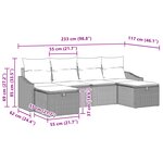vidaXL Set de canapé de jardin 6 pièces avec coussins Beige Poly Rattan