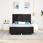 Cadre de lit vidaXL Noir 140x190 cm en tissu