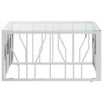 vidaXL Table basse 80x80x40 cm acier inoxydable et verre