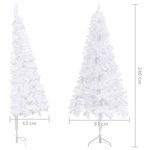 vidaXL Arbre de Noël artificiel d'angle LED et boules Blanc 240 cm PVC