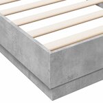 vidaXL Cadre de lit avec LED Gris béton 80 x 200 cm Bois d'ingénierie