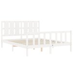 vidaXL Cadre de lit sans matelas blanc bois de pin massif