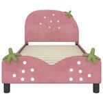 vidaXL Cadre de lit pour enfants avec tête de lit Rose 90 x 200 cm