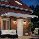 vidaXL Cadre de store manuel avec LEDs Blanc 5 x 3 m