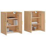 vidaXL Armoires murales 2 Pièces chêne sonoma bois d'ingénierie