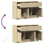 vidaXL Meuble TV avec LED chêne sonoma 91x34x61 cm bois d'ingénierie