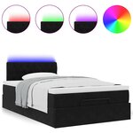 vidaXL Lit ottoman avec matelas et LED noir 120x190 cm velours