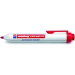 Marqueur permanent rétractable pointe ogive 1 5/3mm rechargeable rouge x 10 edding