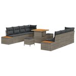 vidaXL Ensemble de canapé de jardin 11 Pièces Gris 80 x 80 x 71 cm