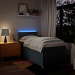 vidaXL Sommier à lattes de lit avec matelas Bleu 90x200 cm Tissu