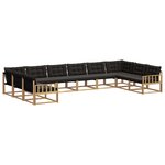 vidaXL Ensemble de canapés d'extérieur 10 Pièces Blanc et noir