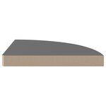 vidaXL Étagères d'angle flottantes 2Pièces gris brillant 35x35x3 8 cm MDF