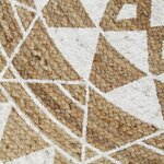 vidaXL Tapis fait à la main Jute avec imprimé blanc 90 cm
