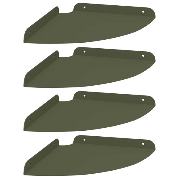 vidaXL Étagère flottante avec étagère 4 Pièces Vert olive 24 x 24 x 2 cm