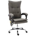 vidaXL Chaise de bureau de massage Gris Tissu