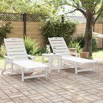 vidaXL Mobilier de jardin lounge 2 Pièces Blanc 53 x 195.5 x 30cm