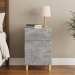 vidaXL Table de chevet Gris béton 43 x 39 5 x 66 5 cm