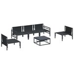 vidaXL Ensemble de canapé de jardin 6 Pièces Anthracite Acier