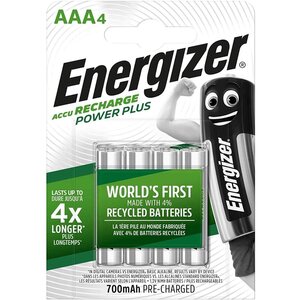 Blister de 4 piles AAA HR03 Power plus recheargeable 700 mAh ENERGIZER
