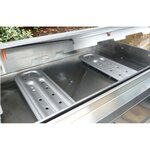 Plancha en inox chef xl 80 cm avec chariot et housse chariot avec porte