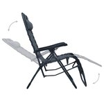 vidaXL Chaise pliable de terrasse Gris Textilène